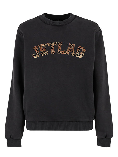 Boxy Sweater Washed Jetlag Leopard